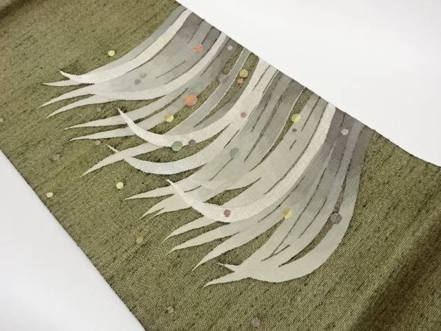 草に露模様織出し袋帯【中古】【着】【袋帯】|Kimono-Shinei 2号店