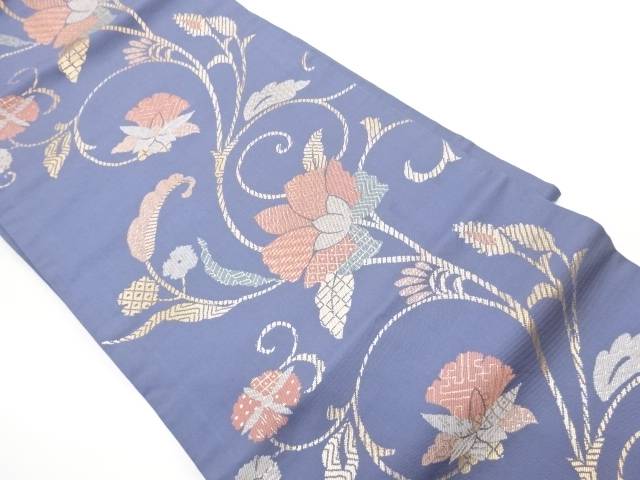 花唐草模様織出し名古屋帯【中古】【着】【名古屋帯】 11,544円