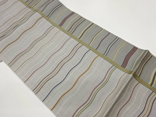 よろけ横段模様織出し名古屋帯【中古】【着】【名古屋帯】|Kimono-Shinei 2号店