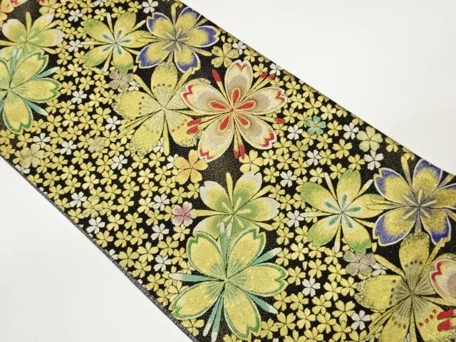 桜尽くし模様織出し袋帯【中古】【着】【袋帯】