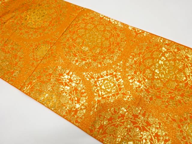 華紋織り出し　袋帯【中古】【着】【袋帯】