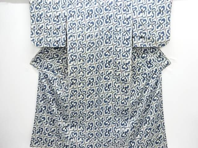 型染抽象模様着物【大正ロマン】【中古】【着】【大正ロマン】