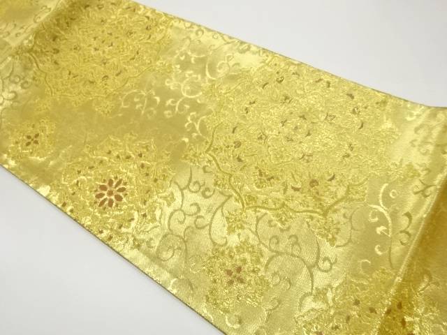 華文に唐草模様織出し袋帯【中古】【着】【袋帯】