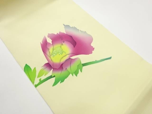 塩瀬花葉模様名古屋帯【中古】【着】【名古屋帯】