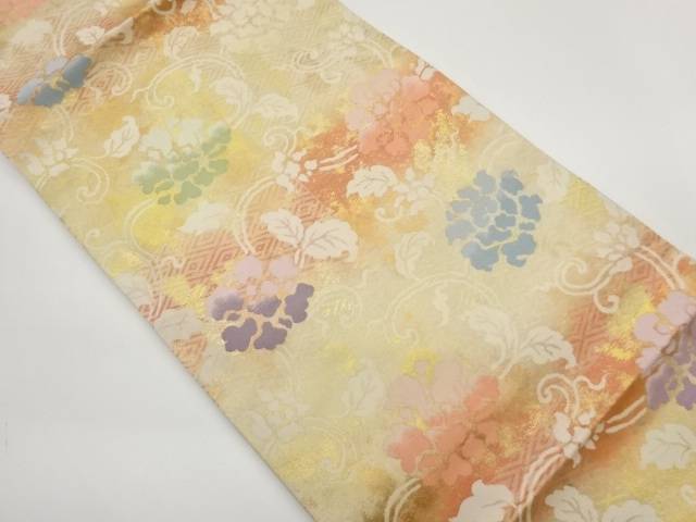 菱に花唐草模様織出し名古屋帯【中古】【着】【名古屋帯】｜Kimono-Shinei　２号店