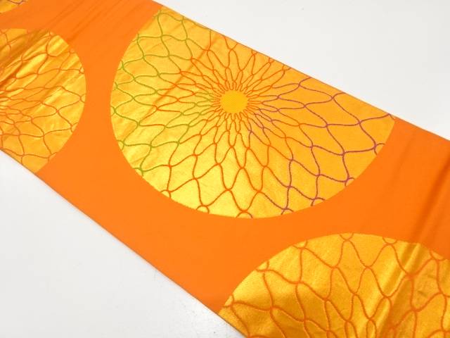 抽象花模様織り出し　袋帯【中古】【着】【袋帯】
