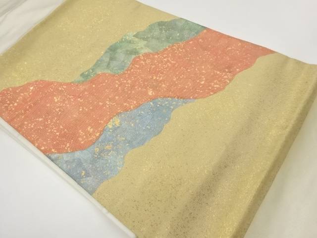 本金箔道長取り模様名古屋帯【中古】【着】【名古屋帯】