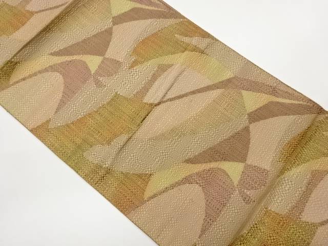 本場筑前博多抽象模様織出し名古屋帯【中古】【着】【名古屋帯】