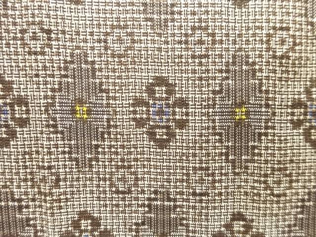 花菱模様織出し本場泥大島紬着物（割り込み絣）【アンティーク】【中古】【着】【紬】