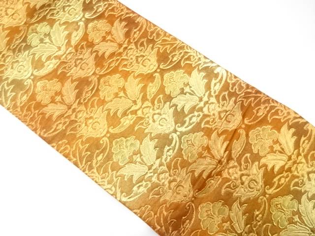 唐花模様織り出し　袋帯【中古】【着】【袋帯】