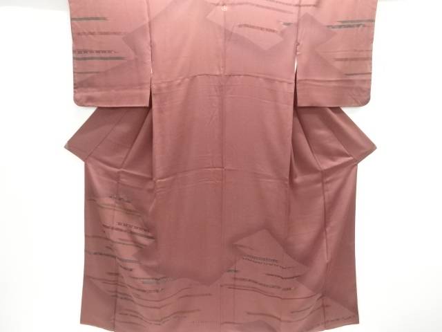 横段に花古典柄刺繍一つ紋訪問着【中古】【着】【訪問着・付下げ】