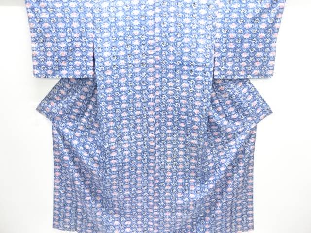 花菱模様上代紬着物【中古】【着】【紬・お召し】