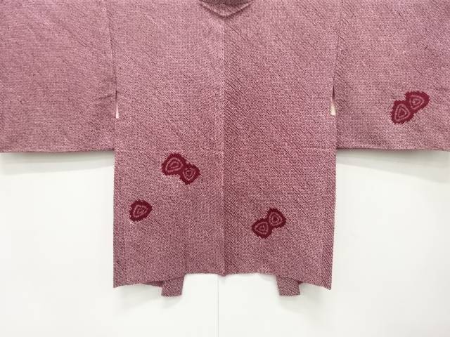 本総絞り　蝶模様　絵羽織【中古】【着】【コート・道中着】