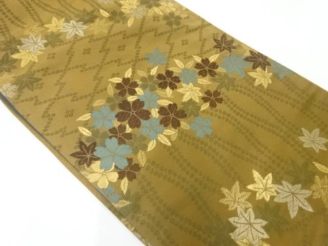 川島織物製　花模様織出し袋帯【中古】【着】【袋帯】