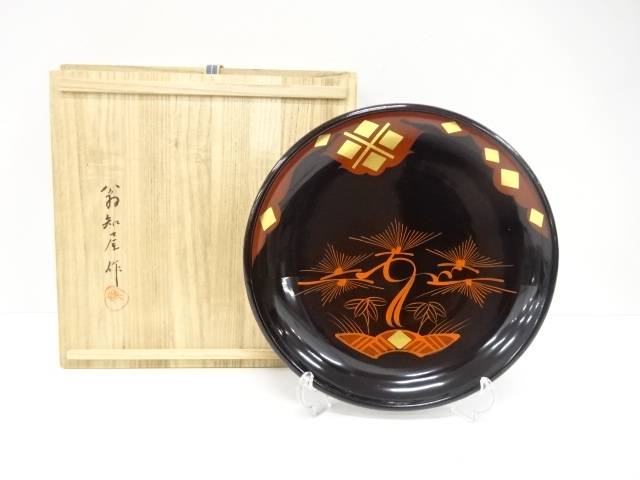 扇知屋造 秀衡塗 丸盆【中古】【道】|Kimono-Shinei 2号店