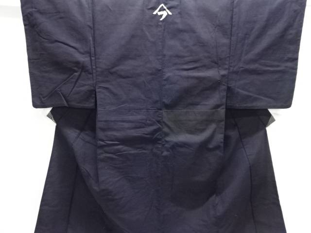 木綿本藍べんがら染単衣男物着物(腰紐付き)【アンティーク】【中古】【着】【木綿】