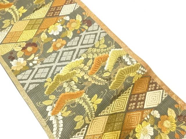唐織辻ヶ花模様織出し袋帯【中古】【着】【袋帯】