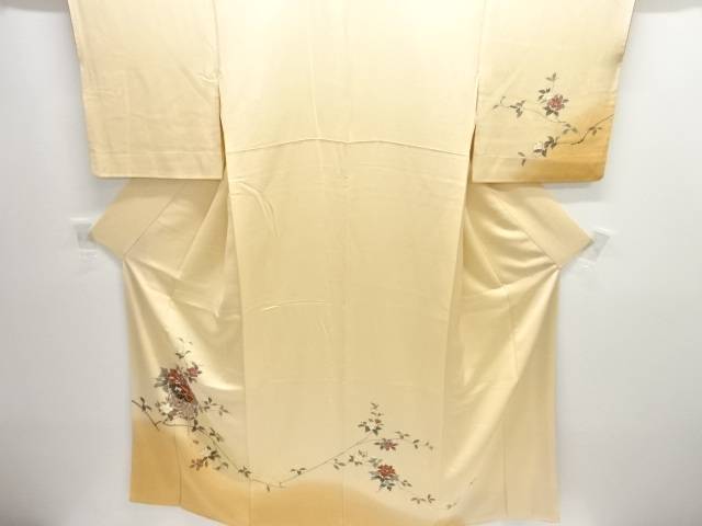 枝花に鏡裏模様訪問着【中古】【着】【訪問着・付下げ】