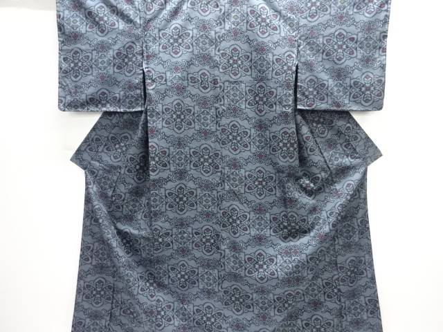 未使用品　華紋模様織り出し西陣伝承紬着物アンサンブル【着】【紬・お召し】