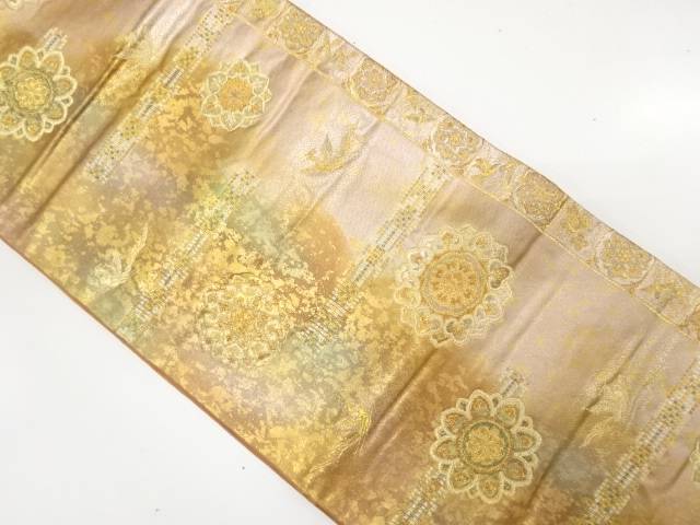 中倉長斑華文織り出し　袋帯【中古】【着】【袋帯】