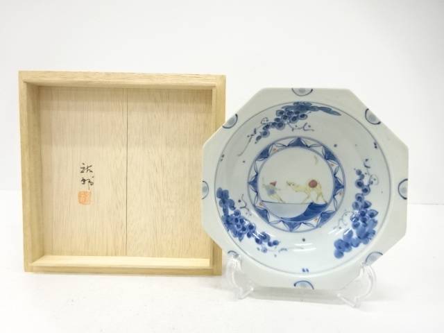 宮崎祐輔造 染錦 ラクダ絵 八角鉢【中古】【道】|Kimono-Shinei 2号店