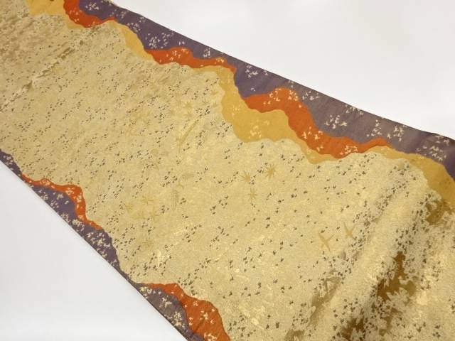 草木・鳥に船人模様織出し袋帯【中古】【着】【袋帯】｜Kimono-Shinei　２号店