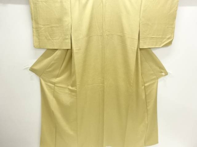 草木染抽象模様織出し色無地着物【中古】【着】【色無地】