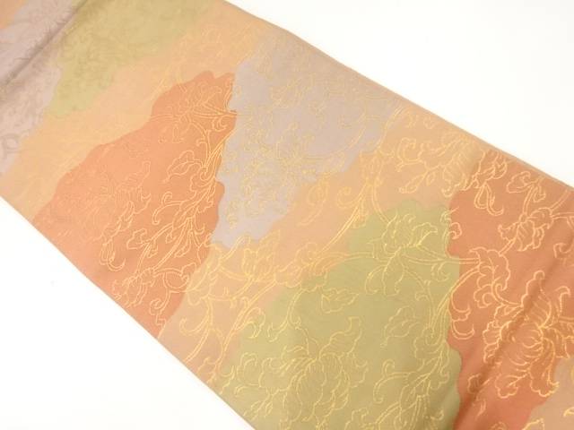 花唐草模様織出し全通袋帯【中古】【着】【袋帯】｜Kimono-Shinei　２号店 13,575円