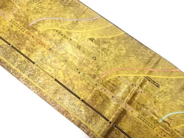 引箔吹寄彩献上織り出し袋帯【中古】【着】【袋帯】
