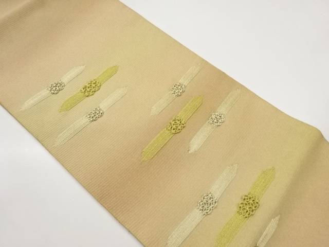 金通し七宝結び模様刺繍袋帯【中古】【着】【袋帯】｜Kimono-Shinei　２号店