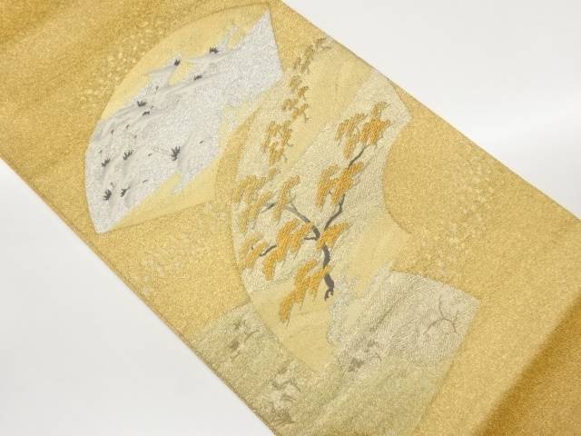 地紙に群鶴・松模様織出し袋帯【中古】【着】【袋帯】｜Kimono-Shinei　２号店