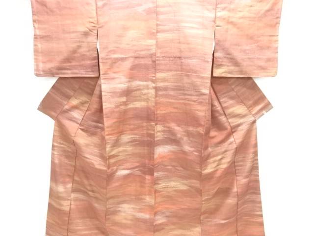 霞に抽象模様織り出しお召着物【中古】【着】【紬・お召し】 4,590円