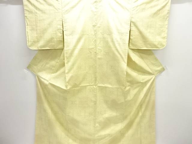 花模様織り出し手織り紬着物【中古】【着】【紬・お召し】