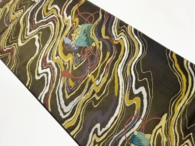 糸巻きに抽象模様織出し袋帯【中古】【着】【袋帯】 15,194円