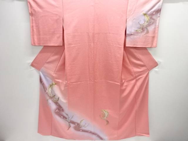 抽象鳥模様訪問着【中古】【着】【訪問着・付下げ】