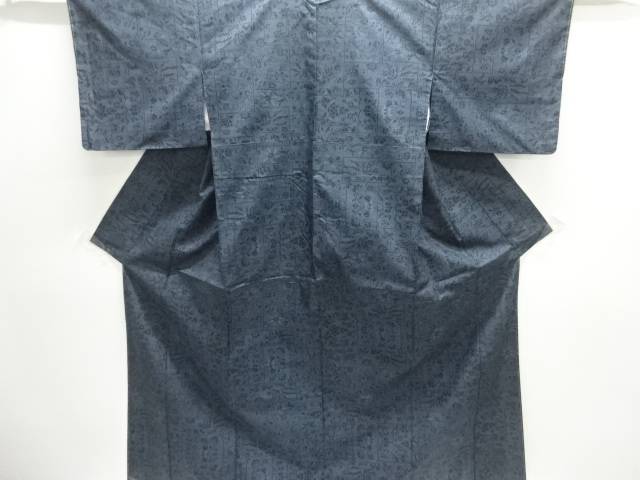 未使用品　花更紗模様織出し本場泥大島紬着物（5マルキ）【着】【紬・お召し】