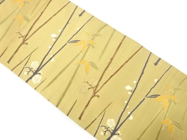 松竹梅織り出し丸帯（着用可）【アンティーク】【中古】【着】【丸帯】