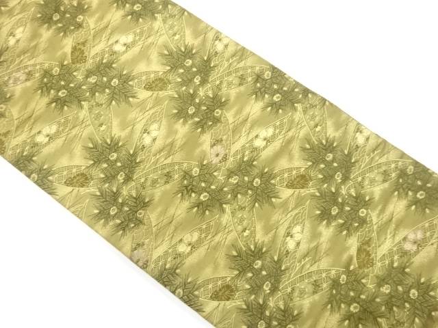 松笹に菊・桐模様織り出し丸帯（着用可）【アンティーク】【中古】【着】【丸帯】