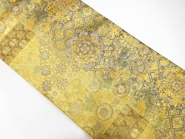 未使用品　切りばめ風　華紋更紗模様織り出し　袋帯【着】【袋帯】