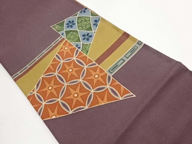 幾何学に菱・花々模様洒落袋帯【中古】【着】【袋帯】｜Kimono-Shinei　２号店