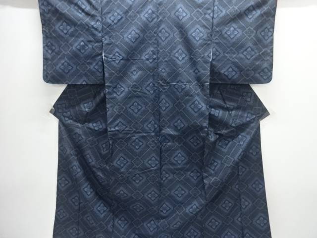 花菱模様織り出し本場村山大島紬着物アンサンブル【中古】【着】【紬・お召し】