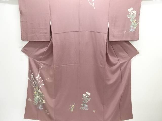 作家物 手描き友禅 梅に草花模様訪問着【中古】【着】【訪問着・付下げ】|Kimono-Shinei 2号店