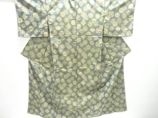 未使用品　華紋織り出し西陣お召し着物【着】【紬・お召し】