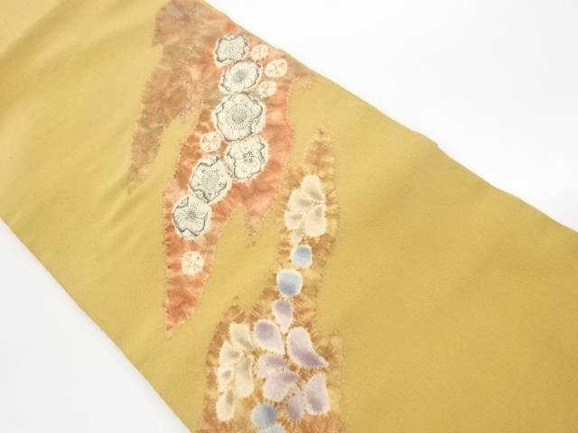 縮緬地絞り辻ヶ花模様名古屋帯【中古】【着】【名古屋帯】
