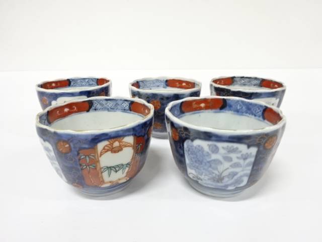 古伊万里　染錦　向付　5客【中古】【道】