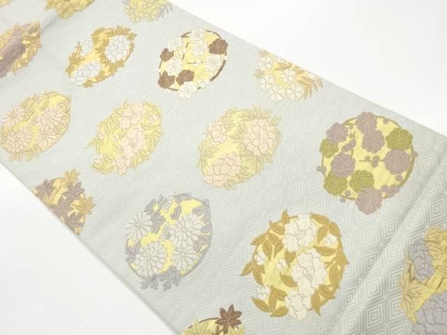 入子菱花丸文織出し袋帯【中古】【着】【袋帯】