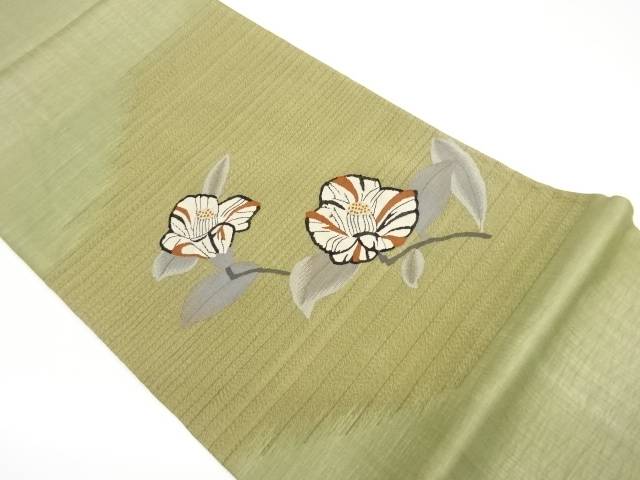 紗 椿模様織出し袋帯【中古】【着】【袋帯】|Kimono-Shinei 2号店