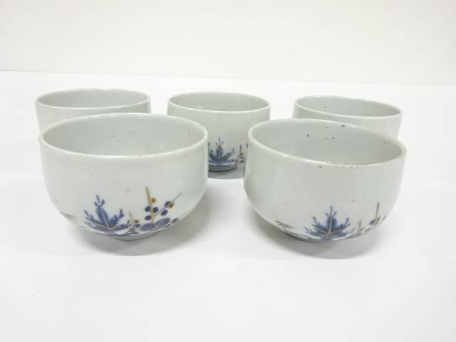 古伊万里　染錦　ころ茶碗　5客【中古】【道】