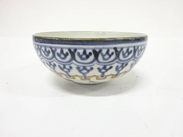 古伊万里　染錦　ころ茶碗【中古】【道】