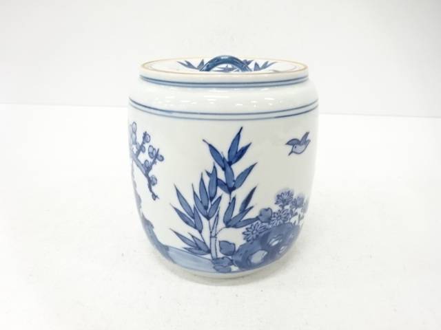 洞華造　染付　水指【中古】【道】